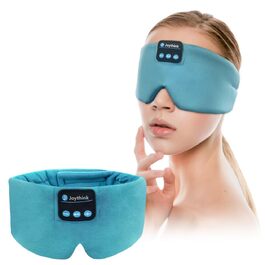 Маска для сну Joythink з Bluetooth 5.3 навушниками, шовкова, для бічного сну, 16 год. автономії, миюча, для подорожей, медитації (блакитна)