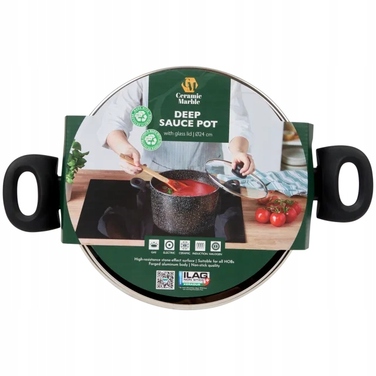 Каструля з кришкою Ceramic Marble, 24 см, 6,5 л