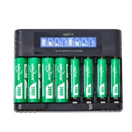 Набір акумуляторів SUNLYTOUR: 4 шт. AA 2800mAh та 4 шт. AAA 1100mAh Ni-MH з зарядним пристроєм, 1200 циклів заряджання
