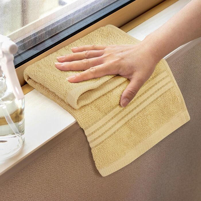 Набір м'яких махрових рушників для обличчя та тіла Utopia Towels, 30x30 см, 100% бавовна, високопоглинаючі, світло-сірий, 12 шт.