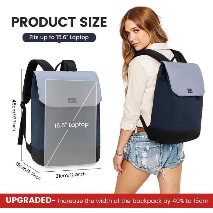 Шкільний рюкзак LOVEVOOK для дівчаток-підлітків, водонепроникний, з відділенням для ноутбука 15.6