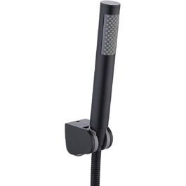 KES Handheld Shower Head Shower Head Bathroom SUS304 Shower Head with Shower Head Holder and Shower Hose Stainless Steel Brushed, LP150-BS (Black)