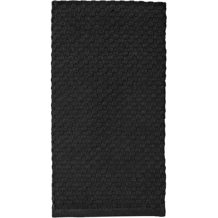 COTTON CRAFT - 12 Pack - Euro Cafe Waffle Weave Kitchen Towels 40.6 x 71.1 cm Black 420 g/m² Quality Ring-Spun 2-Ply Cotton Very Absorbent Lint-Free Versatile
