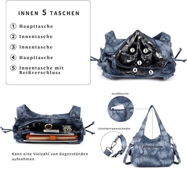 Сумка жіноча AngelKiss через плече, водонепроникна PU шкіра, блакитна - багатофункціональна сумка-месенджер