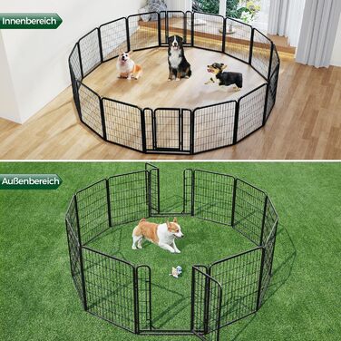 Yaheetech Foldable Dog Playpen - 100cm & 80cm High, 6-Piece/12-Piece, Freestanding Kennel for Indoor & Outdoor Use - No Tools Required