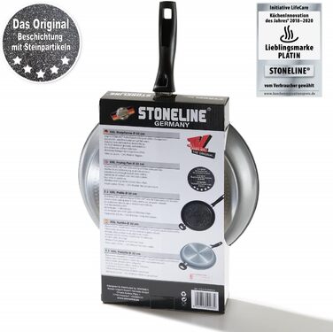 Сковорода STONELINE 16 см з антипригарним покриттям (камінь), для індукційних плит, алюмінієва, чорна