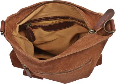 Сумка жіноча LE CONI крос-боді з натуральної замші (коричнева) 29x29x6 см - оригінальна німецька якість