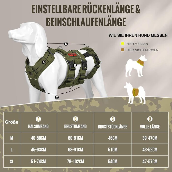 Шлейка для собак OneTigris SKYEWALKER, підтримуюча шлейка з 2 ручками, регульована, для реабілітації та підтримки, XL (M:14-27кг(ОБ:40-58см, Грудка:60-81см), Зелена)