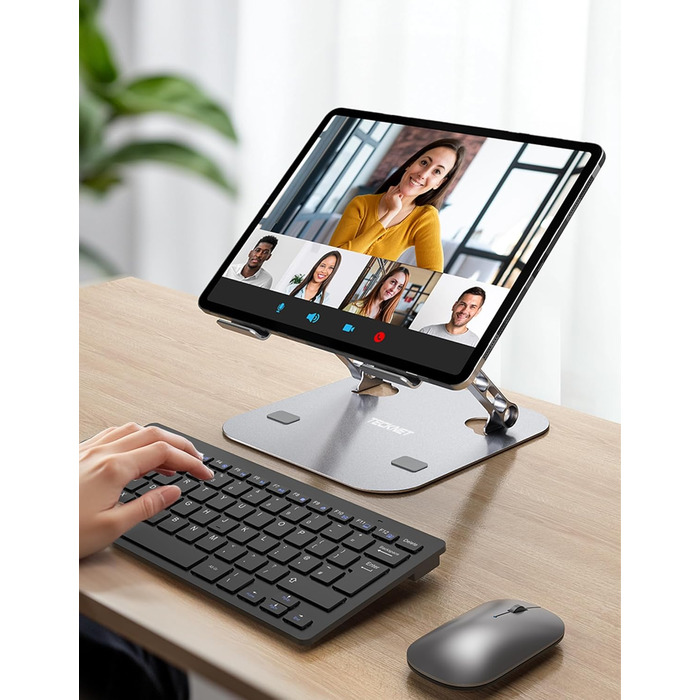 Підставка для ноутбука TECKNET регульована по висоті, ергономічна, складна, з вентиляцією, сумісна з 11-17.3 дюймами, для MacBook та планшетів (срібна)