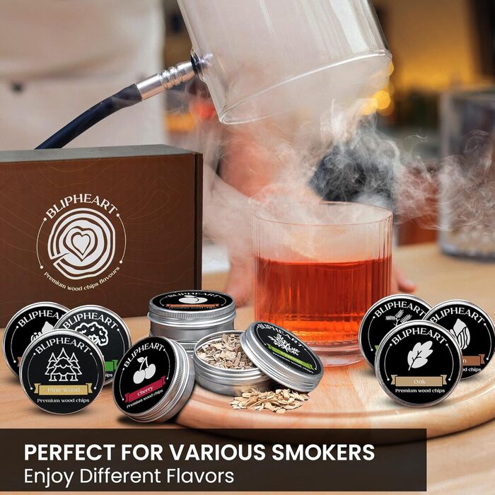 Тріски для коктейльного смокера, 12 смаків, натуральні тріски для приготування напоїв, Bourbon, Whiskey, кулінарні тріски, подарунок для чоловіка