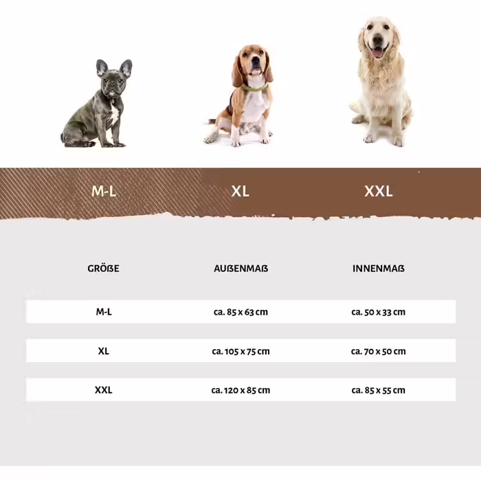 Лежак для собак Knuffelwuff Luke XL, коричневий, знімний чохол, праний, м'який диван-кошик