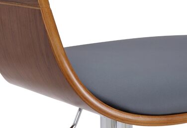 Kingston Adjustable Bar Stool with Faux Leather Seat - Walnut/Gray