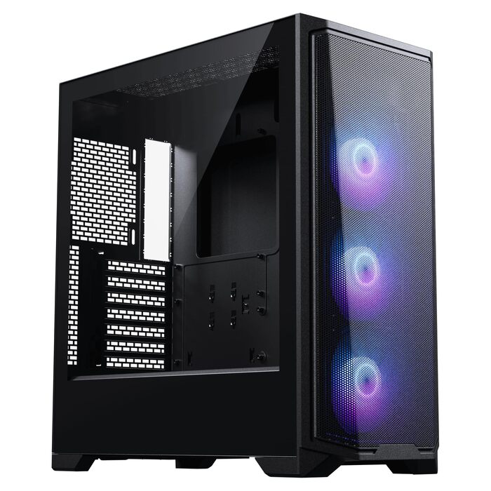 Корпус Phanteks Eclipse G370A чорного кольору | Midi-Tower з темперованим склом та сітчастою передньою панеллю, підтримка радіатора 360мм, сумісний з SSI-EEB, з 3x 120мм ARGB вентиляторами
