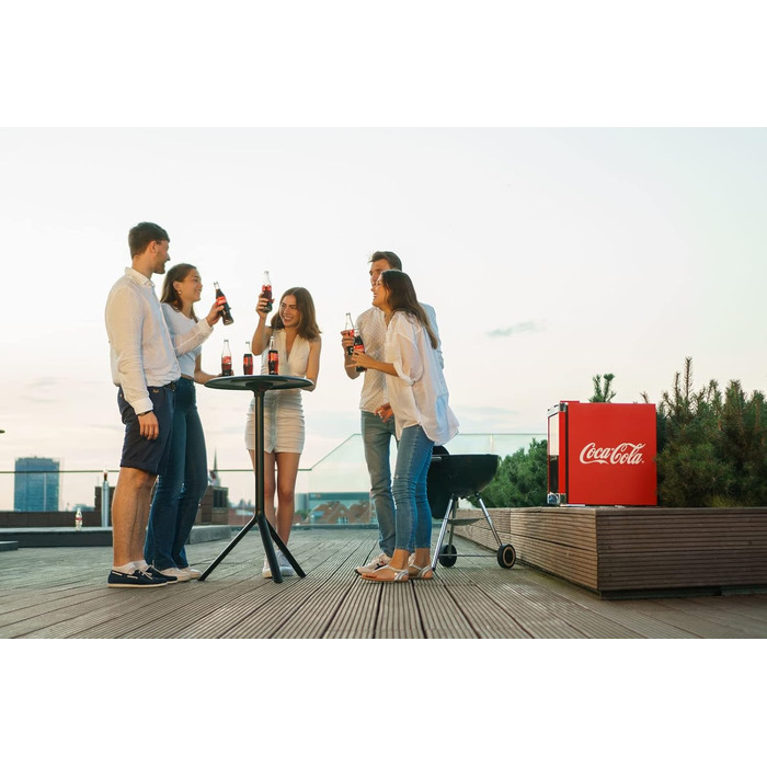 °CUBES Mini Холодильник Original Червоний (48L) з скляними дверцятами, тихий та енергоефективний - Ідеально для офісу, вечірок та геймінгу. Холодильник для напоїв (Coca-Cola Classic)