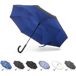 Складаний парасолька Inbrella Reverse-Close Royal/Black – чорний, з королівським дизайном
