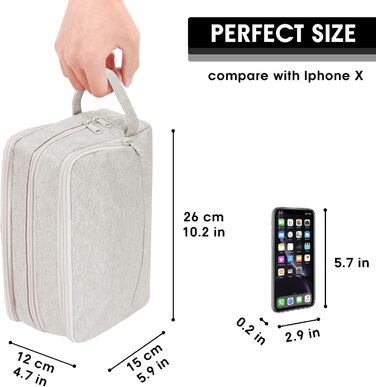 Чоловічий дорожній косметичний набір Wandf - органайзер для туалетних речей (Джинс, Бежевий)