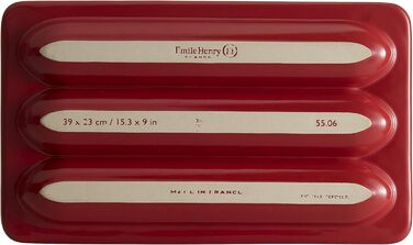 Форма для багета Emile Henry Grand Cru, 390x240 мм, червона