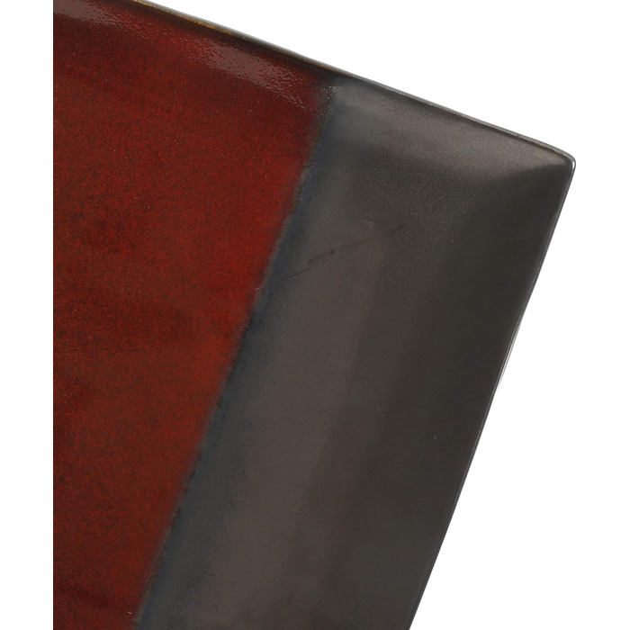 Сервіз посуду Gibson Elite Tequesta з реактивної глазурі (16 предметів) для 4 осіб, квадратний, червоно-шоколадний