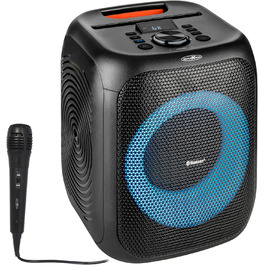 Reflexion PS09BT: Портативна Bluetooth-колонка для вечірок, DJ та караоке, 500 Вт, радіо UKW-PLL, світлодіодний ефект, мікрофон, акумулятор, чорний (PSX11BT)