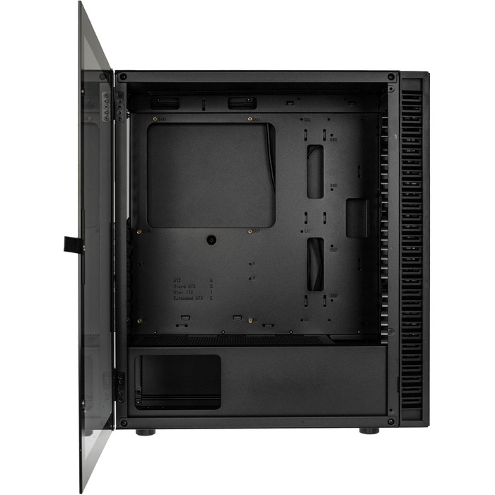 Корпус ПК Kolink Observatory HF Glass Core – Чорний, ATX Midi-Tower з скляною передньою панеллю та бічною панеллю, покращений повітряний потік, підтримка радіатора 420 мм, зручна кабель-менеджмент
