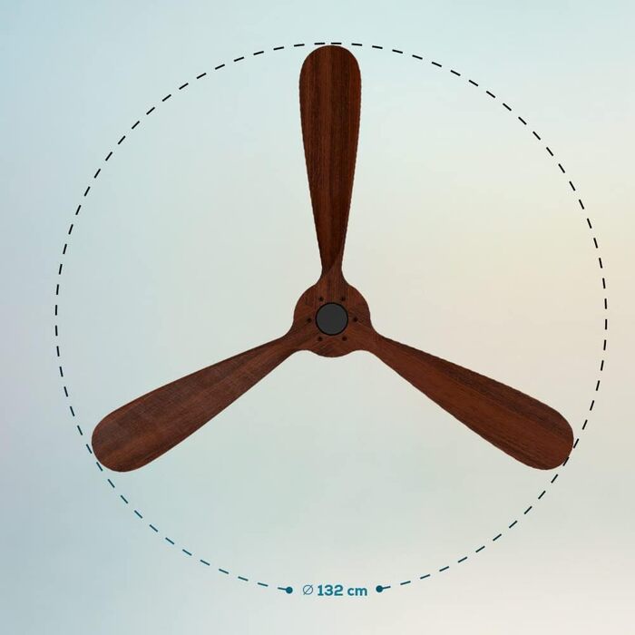 Стеляний вентилятор Cecotec EnergySilence Aero 5500 Black Aqua Connected з Wi-Fi та пультом дистанційного керування. 40 Вт, діаметр 52 дюйми, 3 лопаті, IP44, зимовий/літній режим, таймер, темне дерево