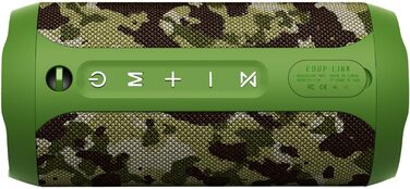 Портативна Bluetooth колонка Eduplink водонепроникна IPX7, бездротова, зелена (камуфляж)