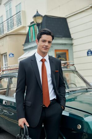 Краватка Enlision для чоловіків, однотонна краватка з кишеньковим хустинкою, формальний комплект, краватка кольору 'спалений апельсин'