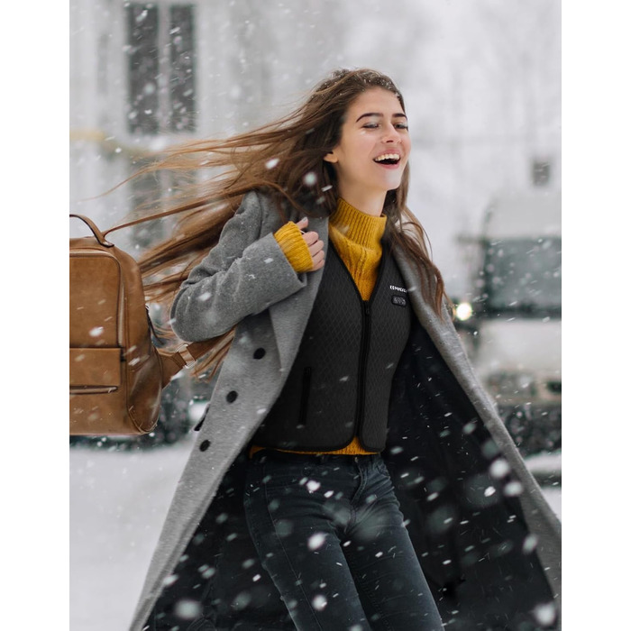 Обогревна жилетка KEMIMOTO для жінок, 6 нагрівальних зон, 3 рівні нагріву, USB, для мотоцикла, активного відпочинку, кемпінгу, катання на лижах, піших прогулянок (без акумулятора, XL)