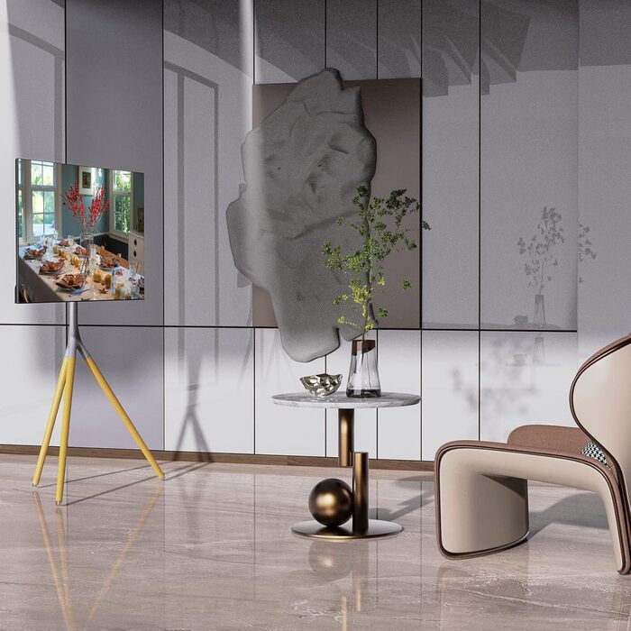 Підставка для телевізора на штативі, 114.3–165.1 см (45–65 дюймів), LED/LCD/OLED, поворотна 180°, сірий