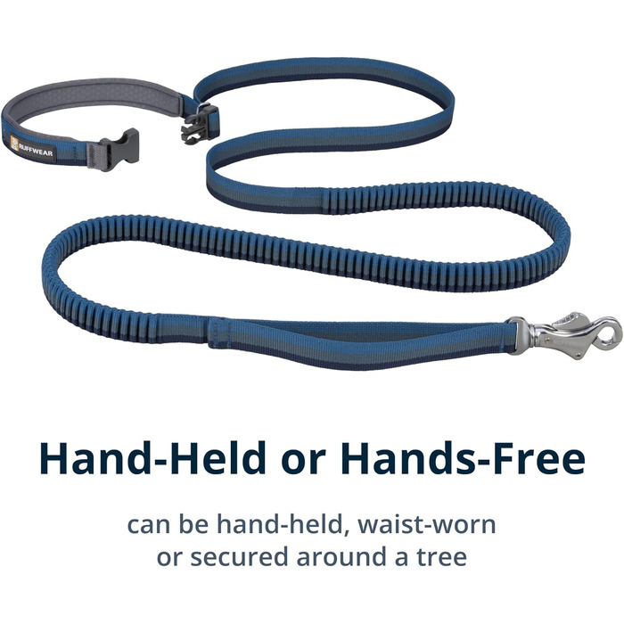 Ruffwear Roamer Bungee Dog Leash for Running, Biking, or Hiking, Can Be Used With or Without Hands, Yellow Snow, 7.3-11ft (Medium, Orion Blue)