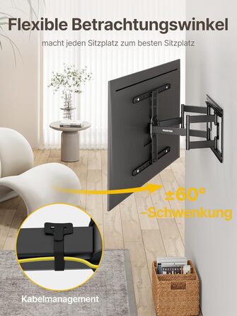 Кріплення для телевізора monTEK Ultra Slim, поворотне, для телевізорів 43-90 дюймів, товщина 1,1 см, VESA 600x400 мм, до 60 кг