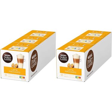 Кавові капсули Nescafé Dolce Gusto Latte Macchiato, середній обсмал, набір 45 порцій (3 упаковки по 15 капсул)