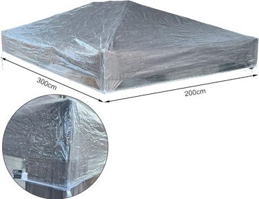 QUICK STAR Pavillon Schutzhaube 3x3m Wasserdicht Transparent
