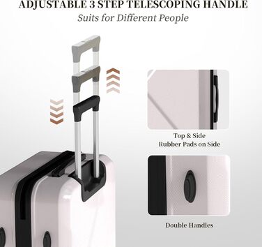 Набір валіз Ystyle Kofferset 5 шт: 12', 18', 20', 24', 28' + косметичка, ABS, 360° колеса, TSA-замок, для подорожей, круїзів, навчання за кордоном, м'ятно-зелений