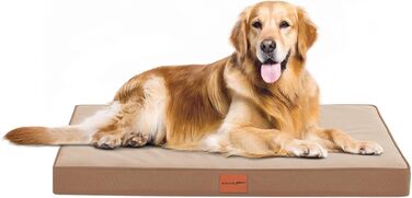 Orthopedic Dog Bed, Dog Sofa with Egg Crate Foam for Large Dogs, 112 x 81 cm, Removable and Washable, Non-Slip Bottom, (L 91 x W 69 x H 8 cm, Brown)