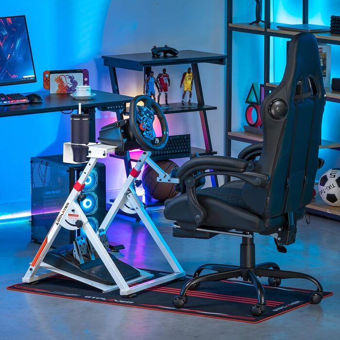 Ігровий стійка-держак для керма GTPLAYER Racing Wheel Stand з кріпленням для КПП V1 V2, регульований нахил, для PS4, Xbox, PC (Білий)