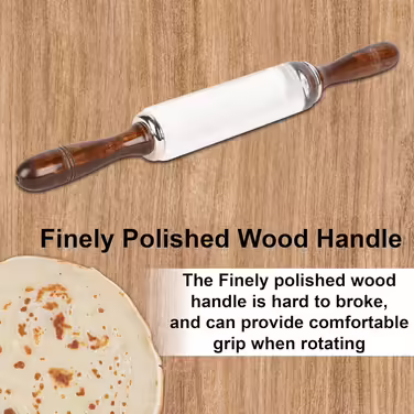 Rollyware™ Premium Crystal Clear Rolling Pin - Belan - for Baking - 25% Less Effort When Working Dough - Upgrade Your Baking - Non-Stick & No Maintenance - [Gift Packaging]