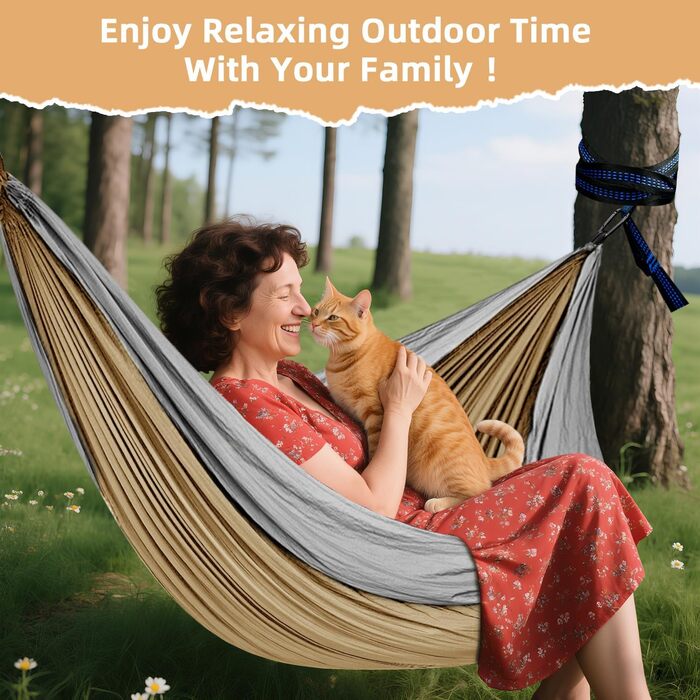 Гамак для відпочинку на природі: міцний, ультралегкий, для кемпінгу та відпочинку на пляжі (300 x 200 см)