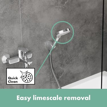 hansgrohe Vernis Blend - water-saving shower set, round shower head 9.7 l/min (EcoSmart) with 1.60m shower hose and shower head holder, hand shower with 2 spray patterns, Chrome