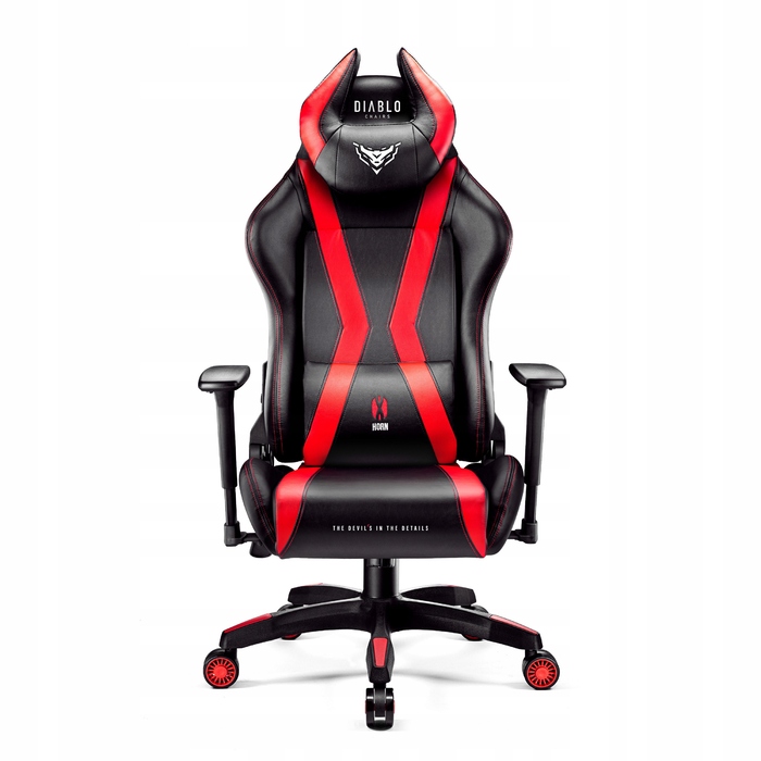 Ігрове крісло Diablo Chairs X-Horn 2.0, штучна шкіра, чорно-червоне
