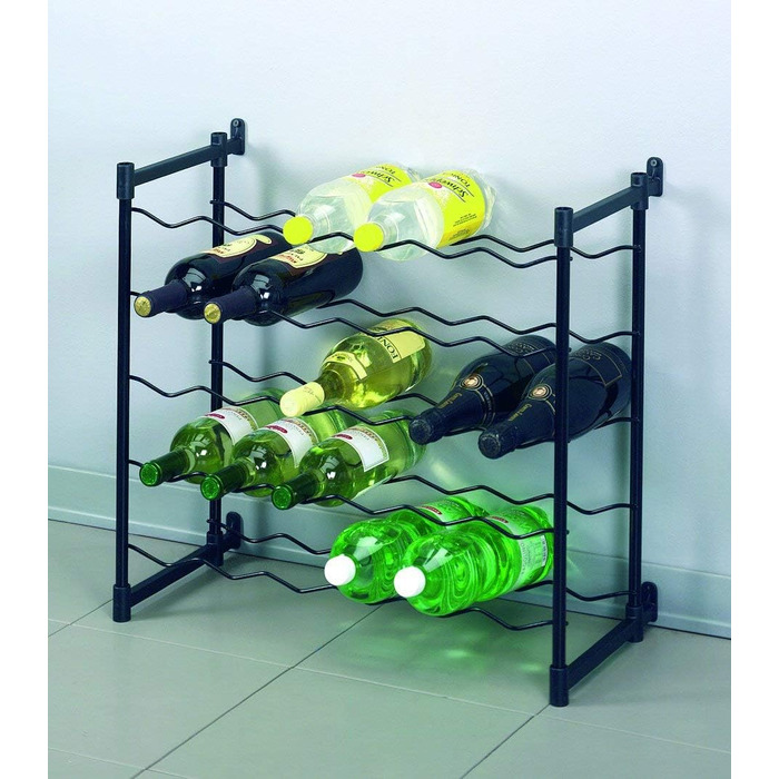 Metaltex Bottle Rack, Metal, Grey, For 72 Bottles (Suitable for 30 Bottles)