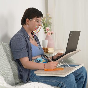 Столик для ліжка Cosy: регульований, зкладний, для ноутбука, читання, роботи. Білий