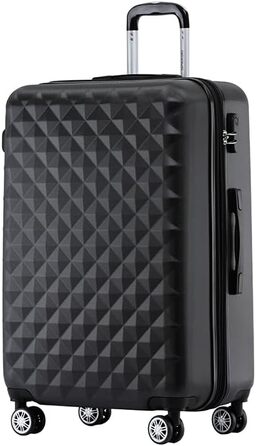 Чемодан-валіза Beibye Zwillingsrollen 2066 з жорстким корпусом, комплект L-XL (чорний)