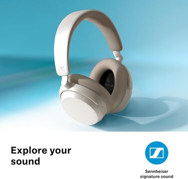 Навушники бездротові Sennheiser ACCENTUM з шумозаглушенням Bluetooth, білі - до 50 год роботи, гібридний ANC, комфорт для подорожей та навчання