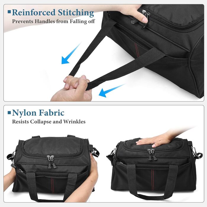 Органайзер для валізи 12 шт. - комплект водонепроникних пакувальних кубиків, органайзер для подорожей, сімейних поїздок, зберігання вдома (Чорний 1x косметичка + 1x 20л спортивна сумка)