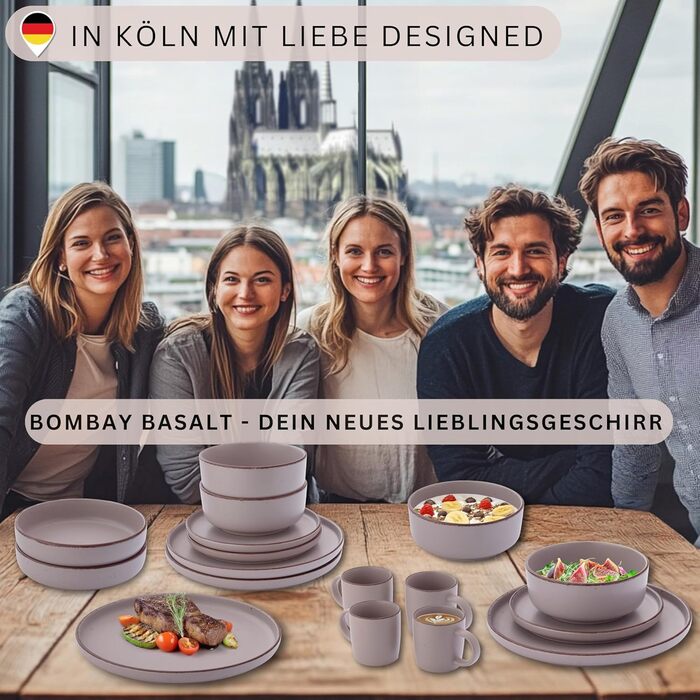 Набір керамічних мисок Sänger 4 шт., миски для мюслі на 4 персони, фіолетові миски 700 мл, стійкі до подряпин, мікрохвильовки та посудомийної машини