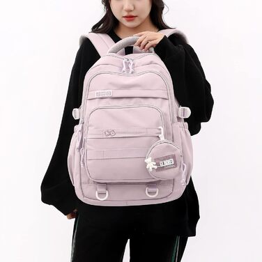 Шкільний рюкзак для дівчинки-підлітка, водонепроникний, легкий, великої місткості, модний, для школи або подорожей - фіолетовий