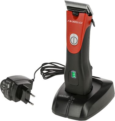 Машинка для стрижки собак та коней Aesculap Favorita CLi акумуляторна (червона) з набором гребінців | Професійна ергономічна машинка | LED-дисплей | Тімострижка для собак та коней