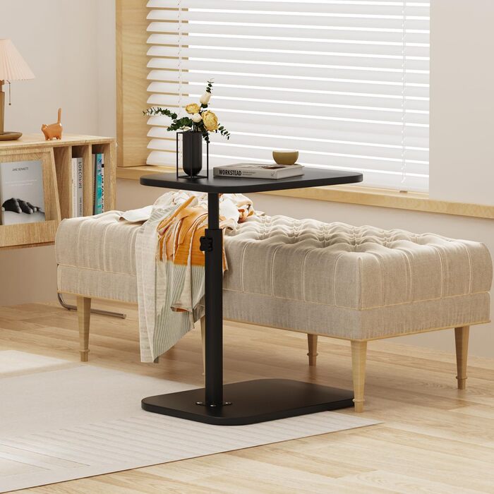 Стіл для ноутбука в ліжко, комп'ютерний стіл Lapdesk, складний Betttisch, регульований кут 360°, портативний, для книг (40 x 30 x 80 см, C-подібний, чорний)