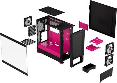 Корпус для ПК Fractal Design Pop Air RGB Magenta Core з темперованим склом, сітчаста передня панель, три RGB вентилятори 120 мм, ATX, Magenta Core